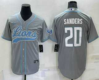 Detroit Lions #20 Barry Sanders Grey Men's Stitched MLB Cool Base Nike Baseball Jersey,We sell and wholesale Detroit Lions #20 Barry Sanders Grey Men's Stitched MLB Cool Base Nike Baseball Jersey on line form chian!